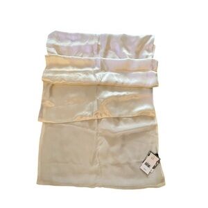 NWT CEJON 100% Silk Charmeuse Large Cream Scarf / Wrap / Shawl, 21”x70”